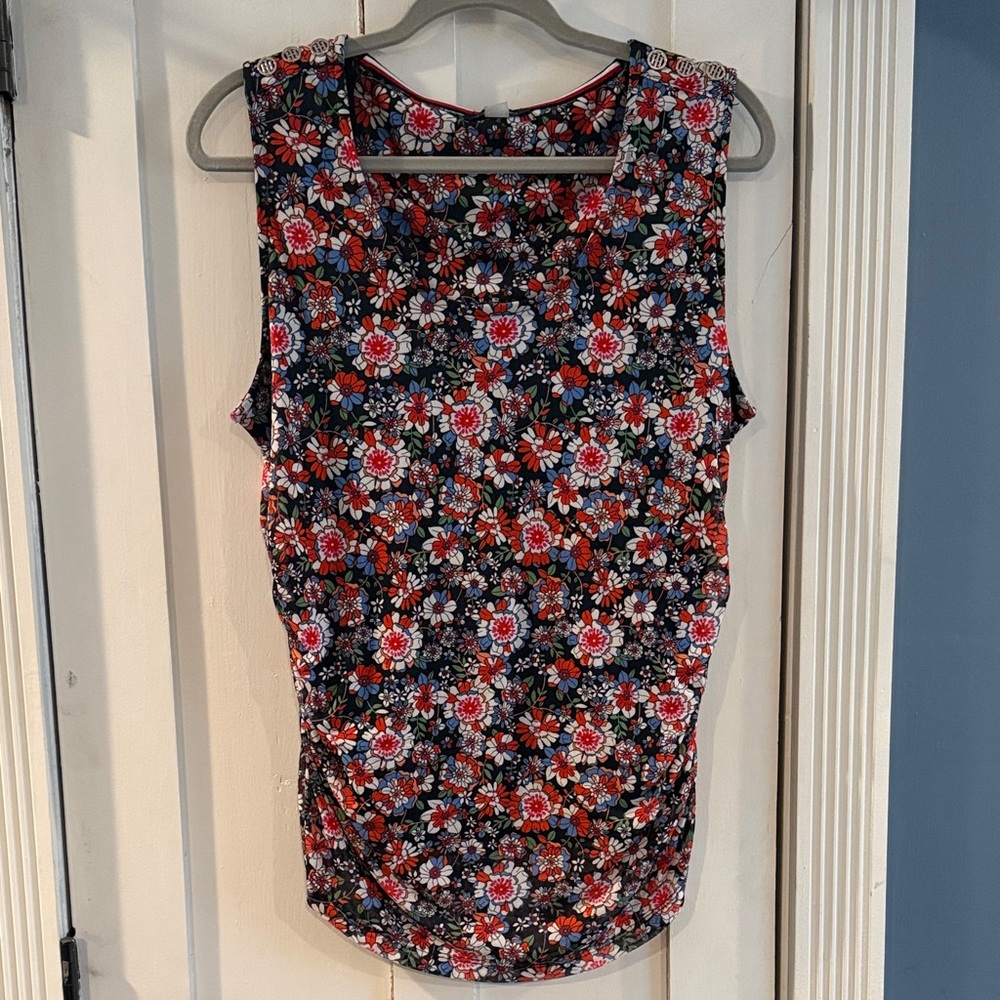Tommy Hilfiger Red & Navy Floral Sleeveless Tank